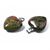 Natural Unakite Pendants G-N0325-12B-4