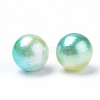 Rainbow Acrylic Imitation Pearl Beads OACR-R065-10mm-03-2