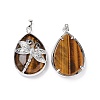 Natural Tiger Eye Pendants G-G900-01P-07-2