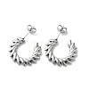 Non-Tarnish 304 Stainless Steel Leafy Branch Wrap Stud Earrings for Women EJEW-K243-05P-1