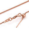 1mm Rack Plating Brass Snake Chain Adjustable Slider Necklaces for Women Men MAK-L044-38RG-2