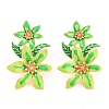 Saint Patrick's Day Theme Zinc Alloy Dangle Stud Earrings EJEW-Z030-01B-LG-1