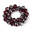 Electroplate Transparent Glass Round Beads Strands EGLA-T029-8mm-12T-05-2