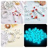 20Pcs Luminous Cube Letter Silicone Beads 12x12x12mm Square Dice Alphabet Beads with 2mm Hole Spacer Loose Letter Beads for Bracelet Necklace Jewelry Making JX437C-3