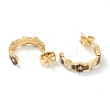 Semicircular Brass Enamel Half Hoop Earrings EJEW-L234-036G-2