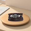 1Pc Cowhide & Imitation Leather Cord Knitted Multi-strand Bracelets AJEW-GF0011-50B-3