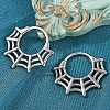 Spider Web 316 Surgical Stainless Steel Hoop Earrings EJEW-G416-40AS-1