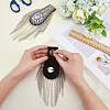 SUPERFINDINGS 2Pcs Iron & Glass Rhinestone Chain Tassel Fashion Epaulette DIY-FH0006-50-3