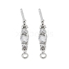 Brass Clear Cubic Zirconia Stud Earring Findings KK-A238-02C-P-1