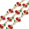 Ion Plating(IP) 304 Stainless Steel Enamel Cherry Link Chains CHS-Z003-01G-02-1