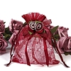 10Pcs Organza Gift Drawstring Bags with Rose PW-WGCF1DC-13-1