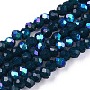 Electroplate Opaque Solid Color Glass Beads Strands EGLA-A034-P1mm-L07-1