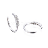 Brass Micro Pave Clear Cubic Zirconia Cuff Earrings EJEW-I249-13P-2