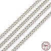 Anti-Tarnish Rhodium Plated 925 Sterling Silver Curb Chains STER-F052-17P-3