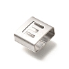 Letter Style 304 Stainless Steel Square Slide Charms STAS-L132-25E-2