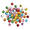 80Pcs 8 Colors Printed Natural Wood Beads WOOD-FW0001-09-2