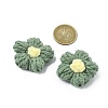 Cotton Cord Knitting Flower Clip-on Earrings for Women EJEW-JE06227-4