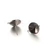 304 Stainless Steel Stud Earring Settings for Pointed Back Xilion Rivoli Rhinestone and Dangle Charms STAS-E088-15-12.5mm-1