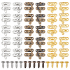 Olycraft 30Pcs 6 Colors Iron Latch Hook Hasp Horn Lock with Screws FIND-OC0003-42-1