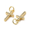 Brass Micro Pave Cubic Zirconia Charms KK-E068-VB260-3