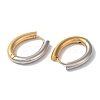 Oval Ion Plating(IP) 304 Stainless Steel Two Tone Hoop Earrings for Women EJEW-L287-057GP-01-2