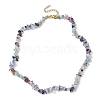 Natural Fluorite Chip Beaded Necklace NJEW-JN04616-11-4