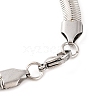 304 Stainless Steel Flat Snake Chain Bracelets for Women BJEW-G711-06GP-3