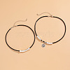 Flat Round Alloy Pendant Double Layer Necklaces WG187C7-01-2