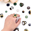 Adjustable Flower Alloy & Iron Rhinestone Bezel Cup Ring Base with Rotatable Tray MAK-T012-03AB-6