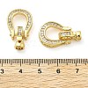 Brass with Clear Cubic Zirconia Fold Over Clasps KK-Z080-10G-3