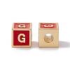 Rack Plating Brass Enamel Beads KK-B060-04G-03G-1
