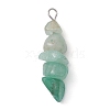 Gradient Color Natural Green Aventurine & Natural Prehnite & Natural Malachite Chip Beaded Pendants PALLOY-JF02791-05-3