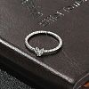 Heart Clear Cubic Zirconia Cuff Rings RJEW-G337-14G-3