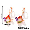 Chic Minimalist Geometric Brass Clear Cubic Zirconia Rhombus Hoop Earrings ES8228-2-1