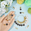 20Pcs 2 Colors Flat Round with Number Alloy Enamel Locking Pendant Stitch Markers HJEW-SC00044-3