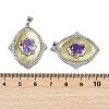 Rhombus Natural Amethyst Pendants G-C172-09GP-3