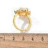 Sunflower Natural Rose Quartz Finger Rings RJEW-B113-03G-09-5