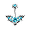 316L Surgical Stainless Steel Cubic Zirconia Wing 15 Gauge Belly Button Rings WG4371E-05-1