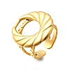 304 Stainless Steel Open Cuff Ring for Women RJEW-A053-06G-07-4