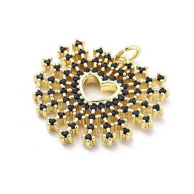 Brass Micro Pave Cubic Zirconia Pendants KK-Q006-35G-04-1