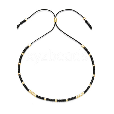 Adjustable Glass Seed Bead Slider Bracelets for Women VT9382-59-1
