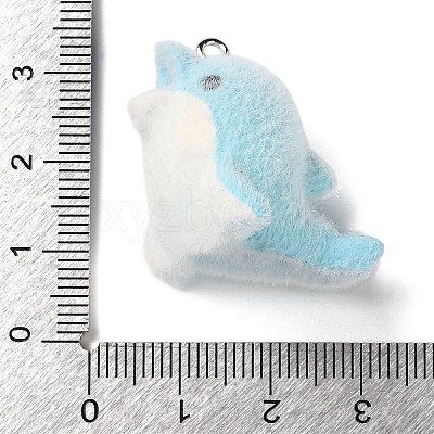 Flocking Opaque Resin Pendants RESI-D017-02A-P-1
