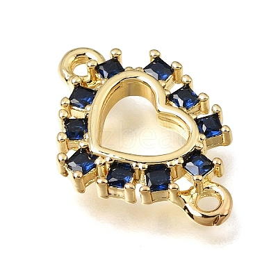 Brass Pave Cubic Zirconia Connector Charms KK-E802-15G-D-1