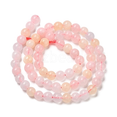 Natural White Jade Imitation Morganite Beads Strands G-I299-F14-10mm-01-1
