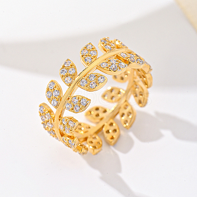 Brass Micro Pave Cubic Zirconia Finger Rings for Women UM5323-1-1