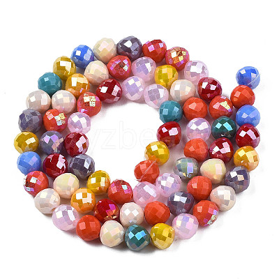 Electroplate Glass Beads Strands EGLA-Q125-012B-01-1