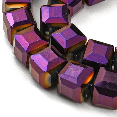 Electroplate Glass Beads Strands EGLA-D018-6x6mm-84-1