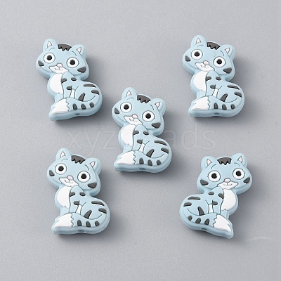 Cat Silicone Beads SIL-WH0002-86C-1