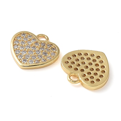 Brass Micro Pave Cubic Zirconia Charms KK-C086-07G-1