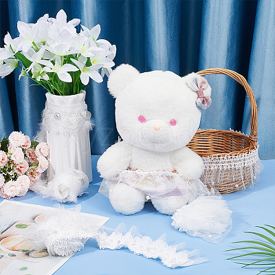 4 Bags 4 Styles Polyester Embroidery Lace Ribbons OCOR-MA0001-01-1